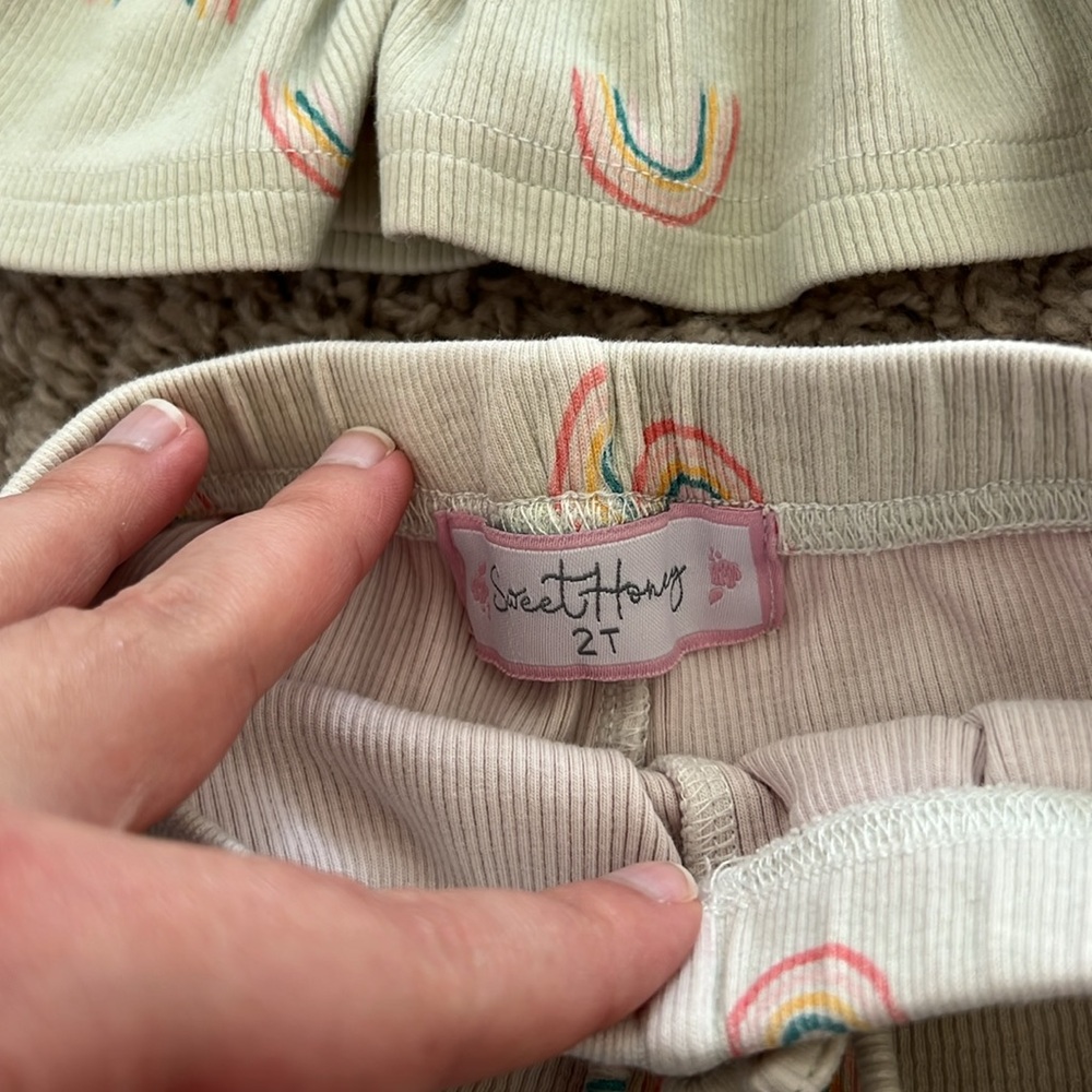 SweetHoney Toddler Neutral Rainbow Two Piece Set - Picture 3 of 5